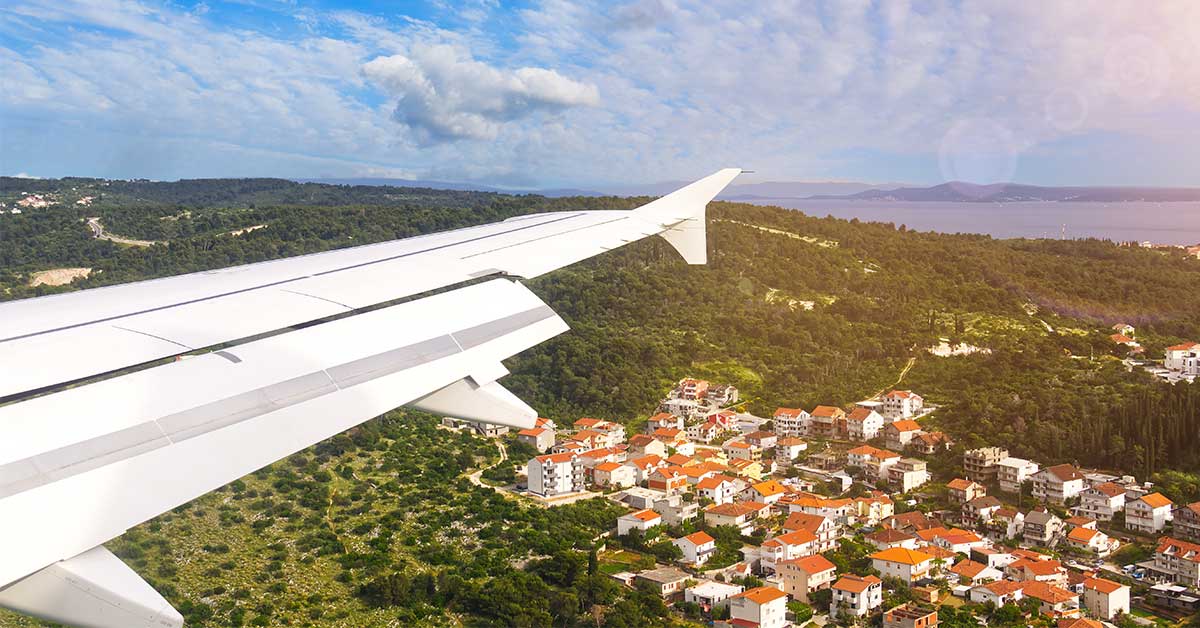 Aircraft landing in Split Croatia